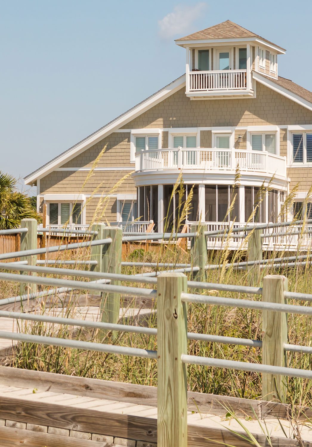 custom built walkway to beach house
